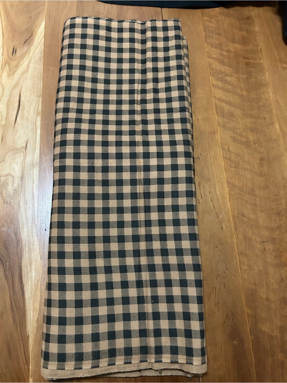 Brown Tan Homespun Gingham Check Fabric 4 Yards Farmhouse Country Craft Quilting